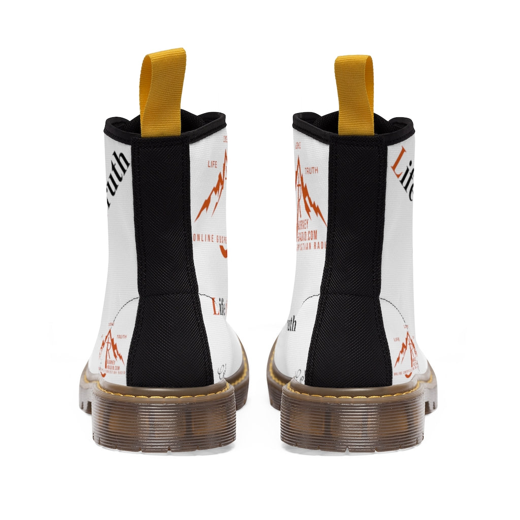 Journey-Radio Women's White Canvas Boots